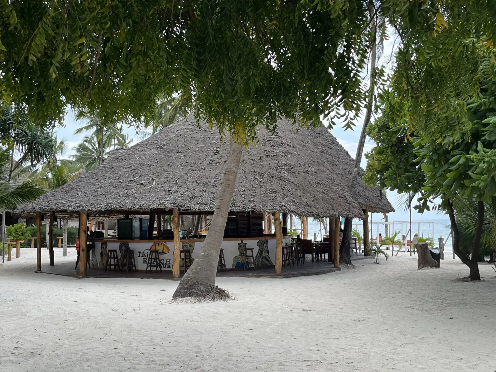 Open-air beach bar at Tiki Beach