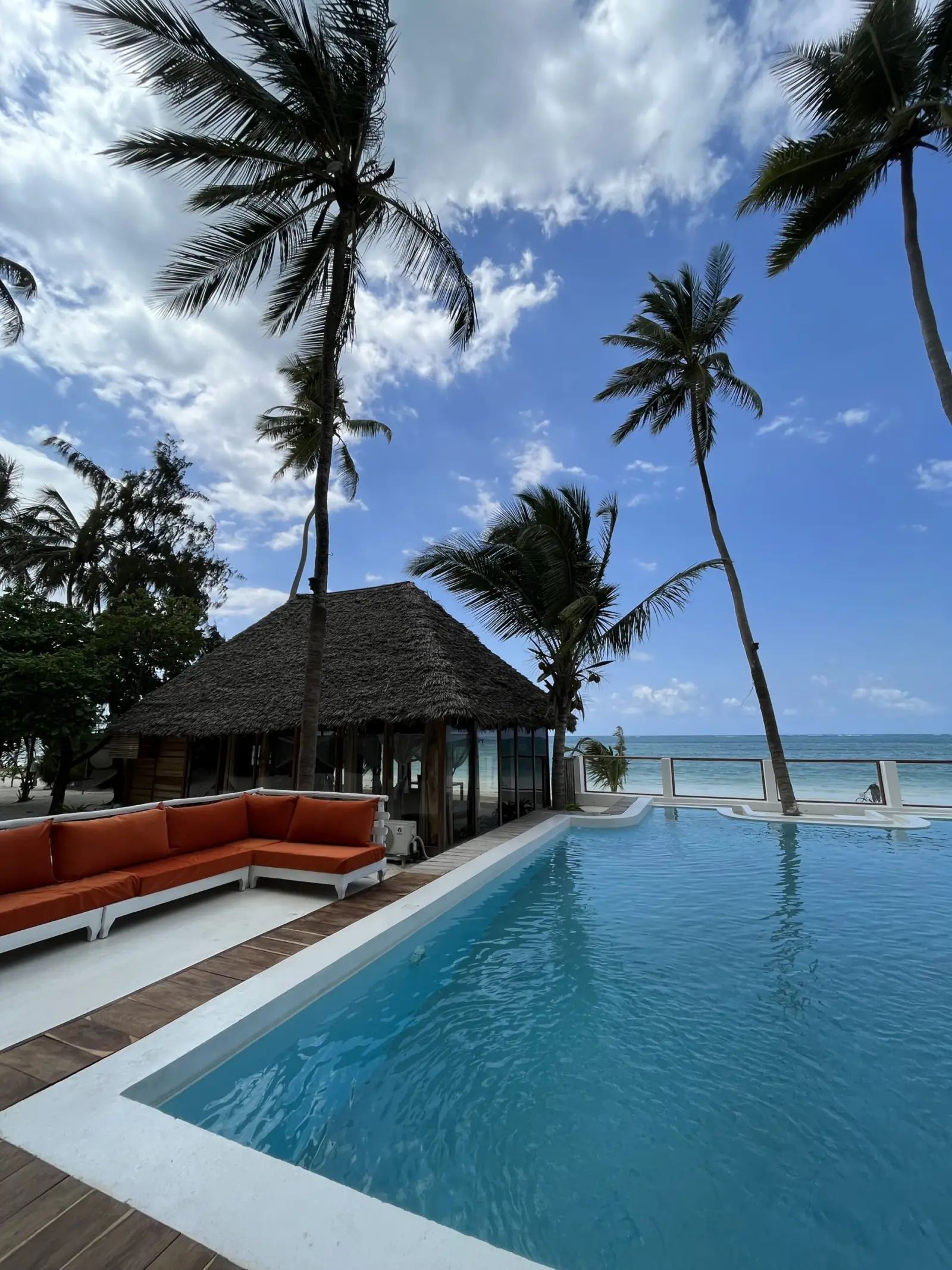 Oceanfront pool at Tiki Beach